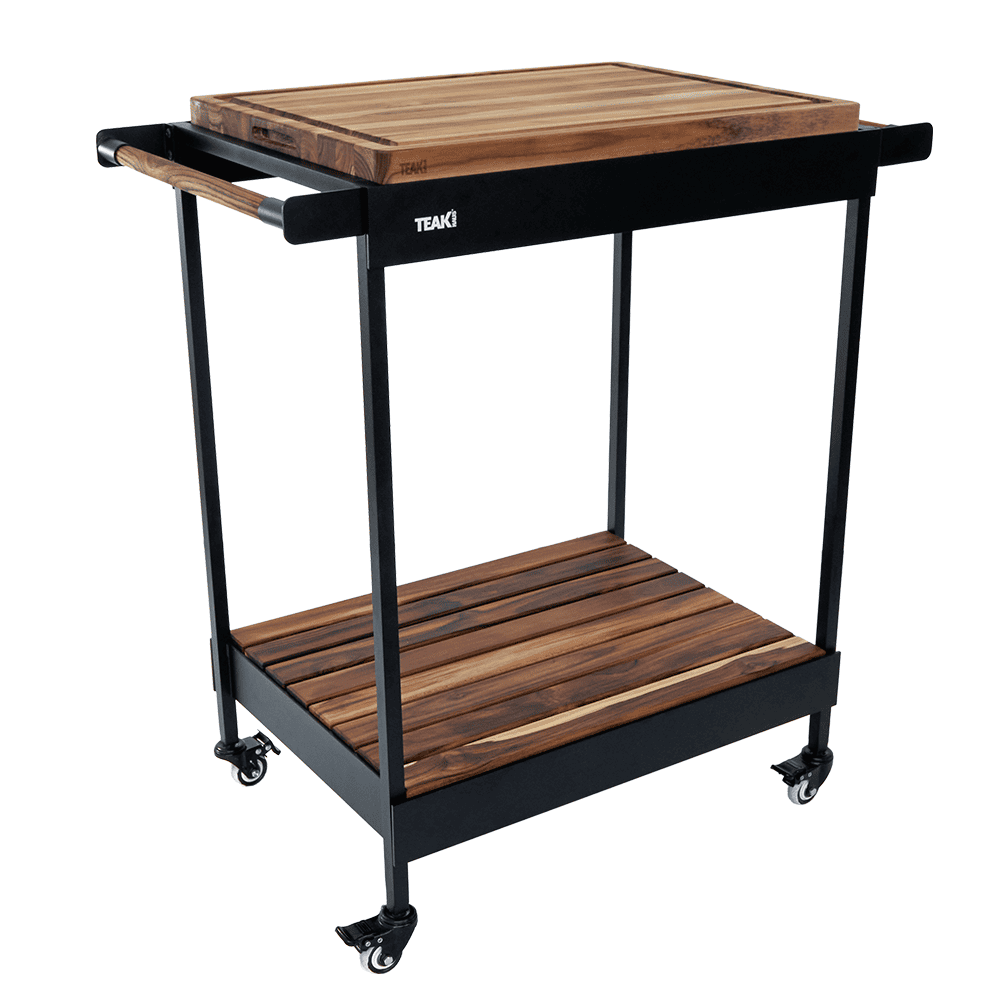 Rover Block Cart (L) — Mobile Teak Kitchen Station 1602